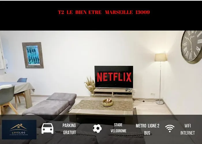 T2 Le Bien Etre Marseille 9Eme-Wifi-Netflix-Metro-Parking-Plage